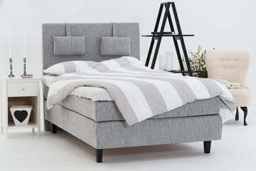 Charleston Kontinentalsäng 140x200 Fast Polyeterskum - Ljusgrå - Products - Möbler - Säng - Kontinentalsäng