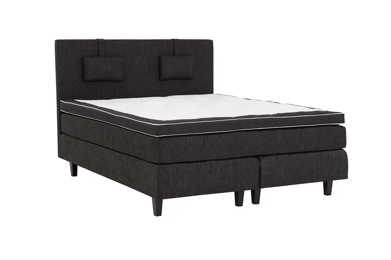 Charleston Kontinentalsäng 160x200 Fast Polyeterskum - Svart - Products - Möbler - Säng - Kontinentalsäng