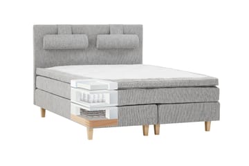 Charleston Kontinentalsäng 160x200 Fast Polyeterskum - Ljusgrå - Products - Möbler - Säng - Kontinentalsäng