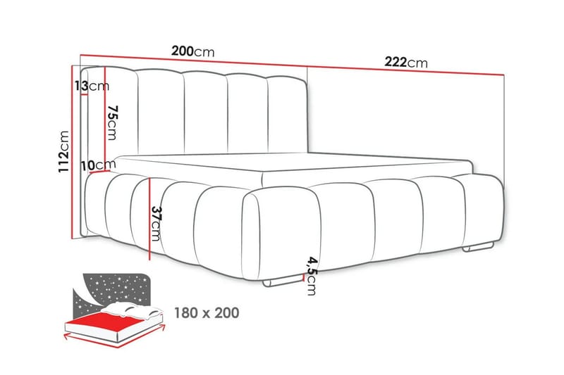 Cleaton Sängram 160x200 cm med Förvaring HVILA Pocketresårmadrass och Bäddmadrass i Polysterskum med Tvättbar klädsel - Beige/Vit - Products - Möbler - Säng - Komplett sängpaket