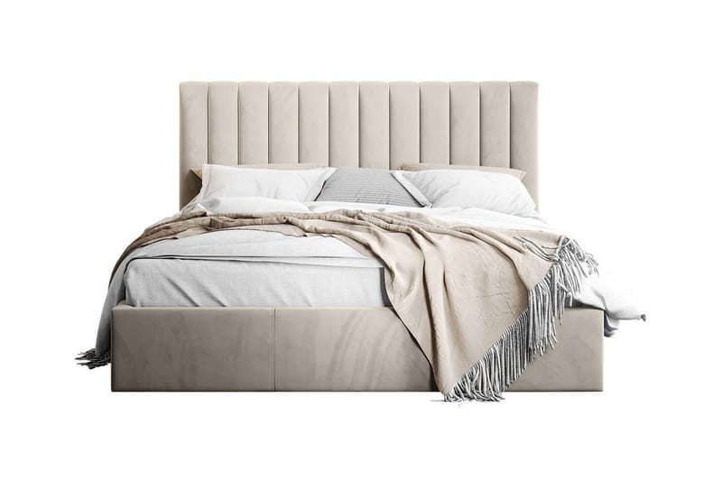 Derry Sängram med förvaring 160x200 cm, Beige