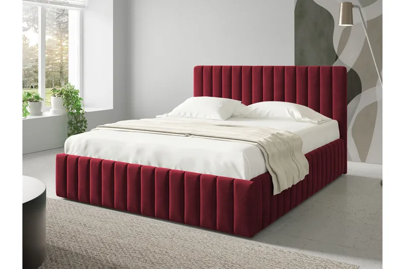 Desio Förvaringssäng 160x200 cm - Röd - Products - Möbler - Säng - Säng med förvaring