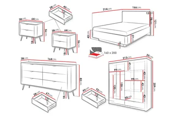 Forba Möbelset För Sovrum - Beige - Products - Möbler - Säng - Möbelset för sovrum