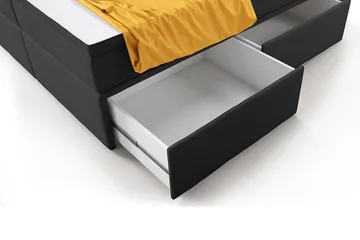 Franco Komplett Sängpaket med förvaring LED-belysning 180x200 cm + 2st Franco Sängbord - Grå|Sammet - Products - Möbler - Säng - Enkelsäng