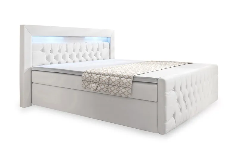 Franco Sängpaket med förvaring LED-belysning 180x200 cm - 180x200 Vit (+Fler val) - Products - Möbler - Säng - Säng med förvaring
