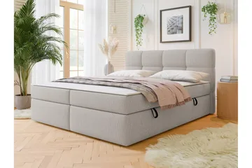 Leckersbo Komplett Sängpaket Kontinentalsäng med förvaring 140x200 cm - Beige - Products - Möbler - Säng - Komplett sängpaket