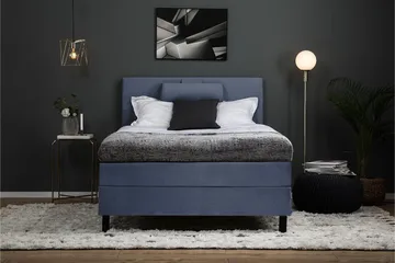 Lucky Komplett Sängpaket 120x200 Skum Slät Sänggavel - Nackkudde Stor Mörkblå - Products - Möbler - Säng - Enkelsäng