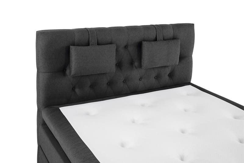 Lucky Komplett Sängpaket 140x200 Memory Diamant Sänggavel - Nackkudde Liten Svart/Grå - Products - Möbler - Säng - Kontinentalsäng
