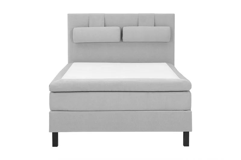 Lucky Komplett Sängpaket 140x200 Polyeter Slät Sänggavel, Nackkudde Stor Mellangrå