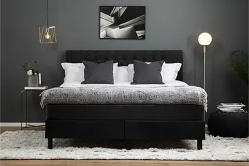 Lucky Komplett Sängpaket 160x200 Latex Diamant - Svart/Grå/PU - Products - Möbler - Säng - Kontinentalsäng