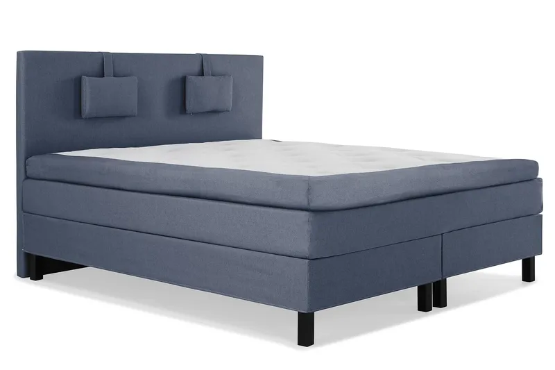 Lucky Komplett Sängpaket 160x200 Memory Slät Sänggavel - Nackkudde Liten Mörkblå - Products - Möbler - Säng - Kontinentalsäng