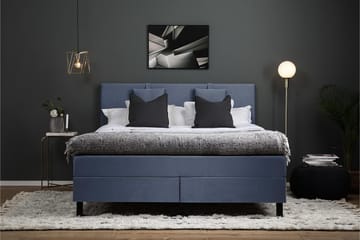 Lucky Komplett Sängpaket 160x200 Memory Slät Sänggavel - Nackkudde Liten Mörkblå - Products - Möbler - Säng - Kontinentalsäng