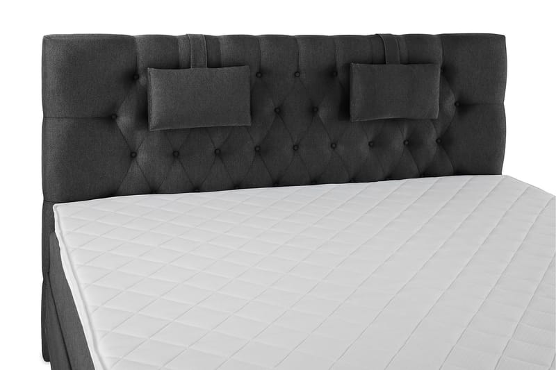 Lucky Komplett Sängpaket 160x200 Skum Diamant Sänggavel - Nackkudde Liten Svart/Grå - Products - Möbler - Säng - Kontinentalsäng