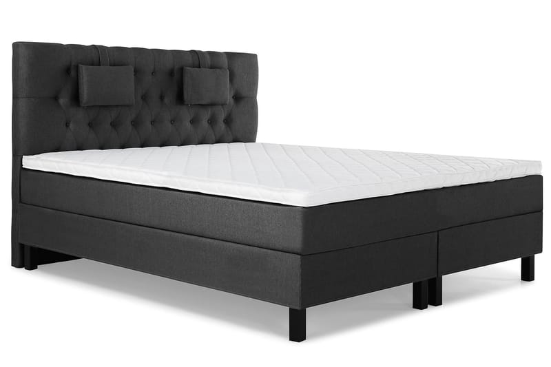 Lucky Komplett Sängpaket 160x200 Skum Diamant Sänggavel - Nackkudde Liten Svart/Grå - Products - Möbler - Säng - Kontinentalsäng