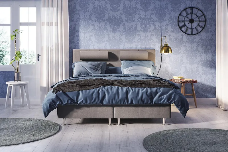 Meja Kontinentalsäng 160x200 - Ljusgrå - Products - Möbler - Säng - Kontinentalsäng