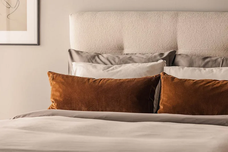 Oslo Lyx Kontinentalsäng Boucle 140x200 - Ljusbeige - Products - Möbler - Säng - Kontinentalsäng