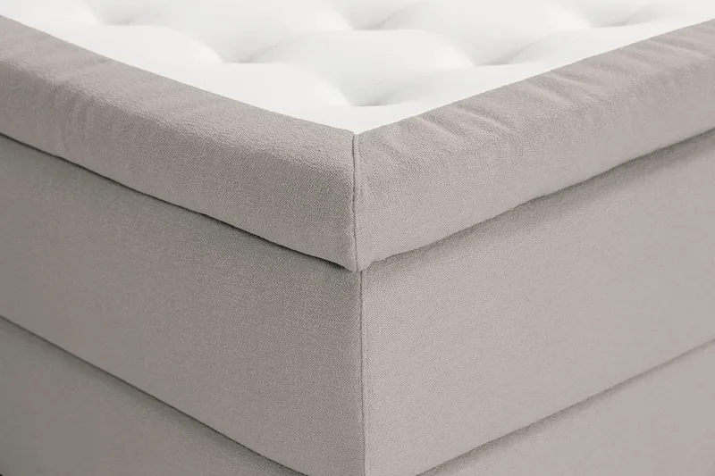 Oslo Lyx Sängpaket Boucle 120x200 Djuphäftad gavel - Grå - Products - Möbler - Säng - Kontinentalsäng