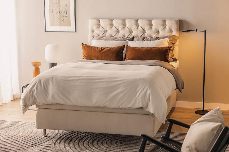 Oslo Lyx Sängpaket Kontinentalsäng 140x200 cm - Ljusbeige - Products - Möbler - Säng - Kontinentalsäng