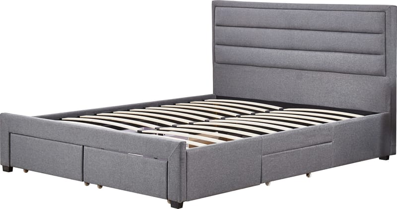 Sängram Älmhult Grå med Förvaringslådor - 160 x 200 cm - Products - Möbler - Säng - Säng med förvaring