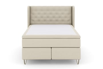 Select No 5 Komplett Sängpaket 140x200 Fast/Medium Latex - Beige/Metall V-form - Products - Möbler - Säng - Kontinentalsäng