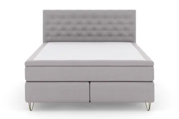Select No 5 Komplett Sängpaket 180x200 Fast/Medium Watergel - Ljusgrå/Metall V-form - Products - Möbler - Säng - Kontinentalsäng