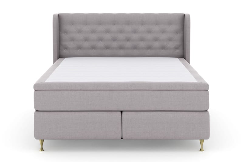 Select No 5 Komplett Sängpaket 210x210 Fast/Medium Watergel, Ljusgrå/Guld