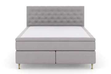 Select No 5 Kontinentalsäng 180x200 Fast Latex - Ljusgrå/Guld - Products - Möbler - Säng - Kontinentalsäng