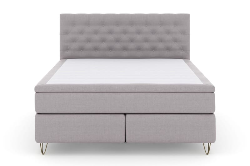 Select No 6 Kontinentalsäng 160x200 Fast/Medium Watergel - Ljusgrå/Metall V-Form - Products - Möbler - Säng - Kontinentalsäng