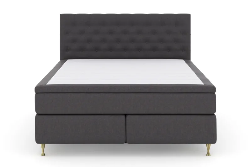 Select No 6 Kontinentalsäng 180x200 F/M Memory/Pocket - Mörkgrå/Guld - Products - Möbler - Säng - Kontinentalsäng