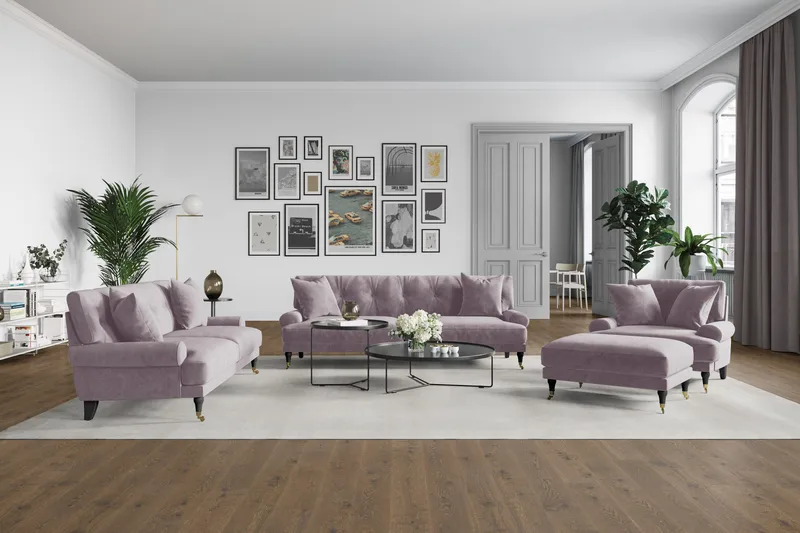 Andrew 2-sits Sammetssoffa - Lila - Products - Möbler - Soffa - 2 sits soffa