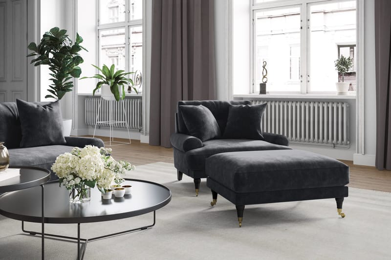Andrew 2-sits Sammetssoffa - Mörkgrå - Products - Möbler - Soffa - 2 sits soffa