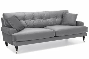 Andrew 3-sits Sammetssoffa - Ljusgrå - Products - Möbler - Soffa - 3 sits soffa