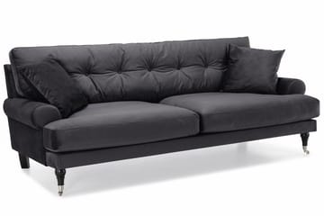 Andrew 3-sits Sammetssoffa - Mörkgrå - Products - Möbler - Soffa - 3 sits soffa