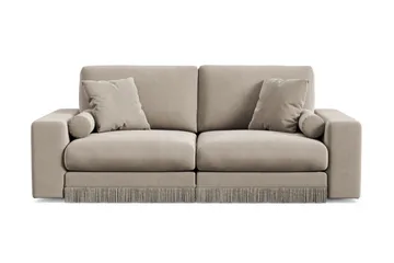 Arken Lyx 3-sits Djup Sammetssoffa, Beige