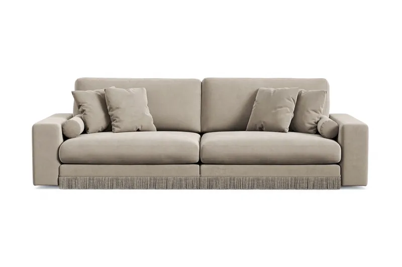 Arken Lyx 4-sits Djup Sammetssoffa, Beige