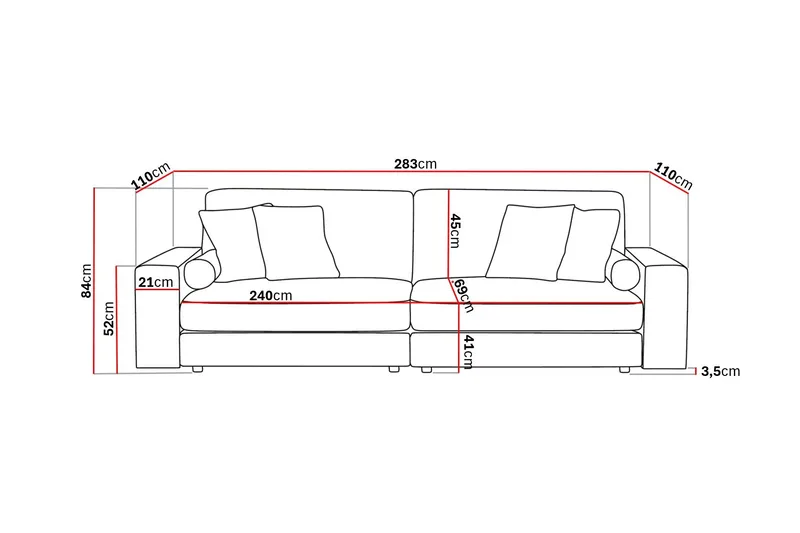 Arken Lyx 4-sits Djup Soffa i Tyg - Grön - Products - Möbler - Soffa - 4 sits soffa