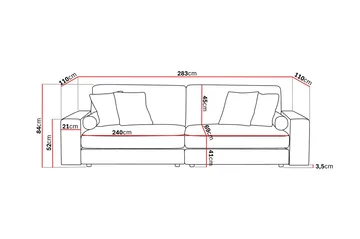 Arken Lyx 4-sits Djup Soffa i Tyg - Ljusbeige - Products - Möbler - Soffa - 4 sits soffa