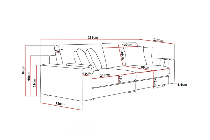 Arken Lyx 4-sits Djup Soffa i Tyg - Ljusbeige - Products - Möbler - Soffa - 4 sits soffa
