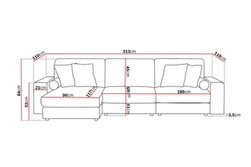 Arken Lyx 5-sits Vändbar L-formad Djup Divansoffa i Tyg - Brun - Products - Möbler - Soffa - Divansoffa & schäslongsoffa