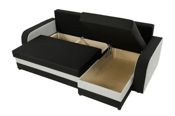 Alvared 3-sits Hörnbäddsoffa Universal - Svart/Grå - Products - Möbler - Soffa - Bäddsoffa - Bäddsoffa divan