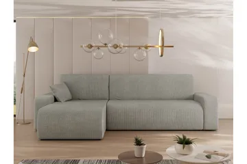 Barile Bäddsoffa med Divan 3-sits i Plysch - Grå - Products - Möbler - Soffa - Bäddsoffa - Bäddsoffa divan