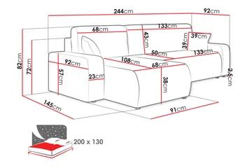Barile Bäddsoffa med Divan 3-sits i Plysch - Vit - Products - Möbler - Soffa - Bäddsoffa - Bäddsoffa divan