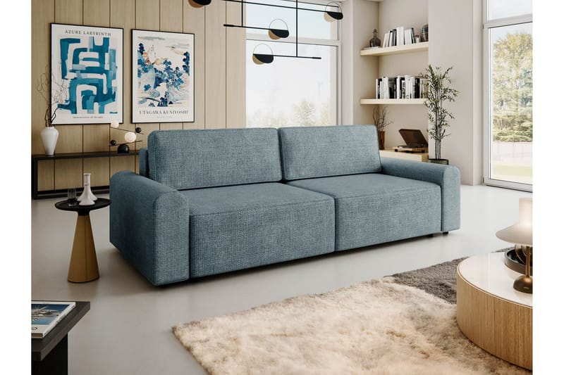 Bella Bäddsoffa 3-sits i Plysch - Grå - Products - Möbler - Soffa - Bäddsoffa - 3 sits bäddsoffa