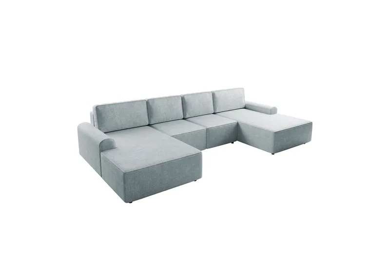 Bella Bäddsoffa Dubbeldivan 4-sits i Plysch, Grå