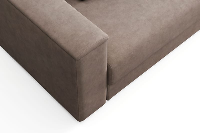Bergen Extra djup 3-sits Bäddsoffa med Bäddmadrass i Memoryskum och Tvättbar klädsel - Brun Tyg - Products - Möbler - Soffa - Bäddsoffa - 3 sits bäddsoffa