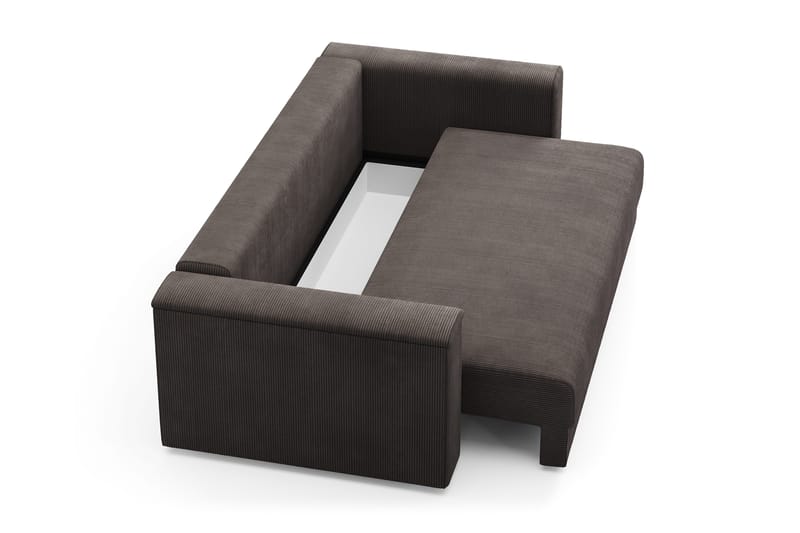 Bergen Extra djup 3-sits Bäddsoffa med Bäddmadrass i Polyesterskum Vändbar Sommar- & Vintersida och Tvättbar klädsel - Brun Manchester - Products - Möbler - Soffa - Bäddsoffa - 3 sits bäddsoffa