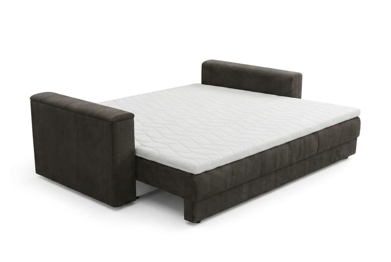 Bergen Extra djup 3-sits Bäddsoffa med Bäddmadrass i Polyesterskum Vändbar Sommar- & Vintersida och Tvättbar klädsel - Brun Manchester - Products - Möbler - Soffa - Bäddsoffa - 3 sits bäddsoffa