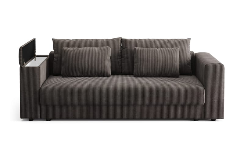 Bergen Extra djup 3-sits Bäddsoffa med Bäddmadrass i Polyesterskum Vändbar Sommar- & Vintersida och Tvättbar klädsel - Brun Manchester - Products - Möbler - Soffa - Bäddsoffa - 3 sits bäddsoffa