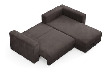 Bergen Extra djup 3-sits Bäddsoffa med Divan och Bäddmadrass i Latex och Tvättbar klädsel - Brun Manchester - Products - Möbler - Soffa - Bäddsoffa - Bäddsoffa divan