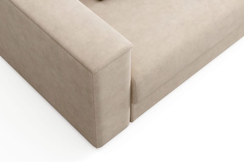Bergen Extra djup 3-sits Bäddsoffa med Divan och Bäddmadrass i Polyesterskum och Tvättbar klädsel - Brun Tyg - Products - Möbler - Soffa - Bäddsoffa - Bäddsoffa divan